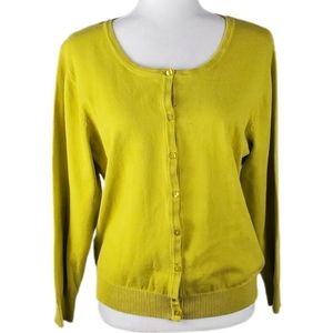 Top Knits button up cardigan XL green